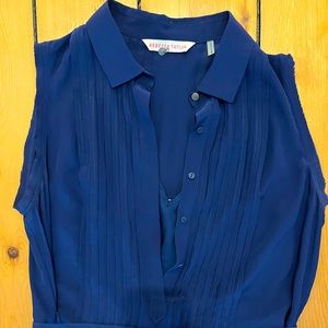 Navy silk midi dress, Rebecca Taylor, size 6